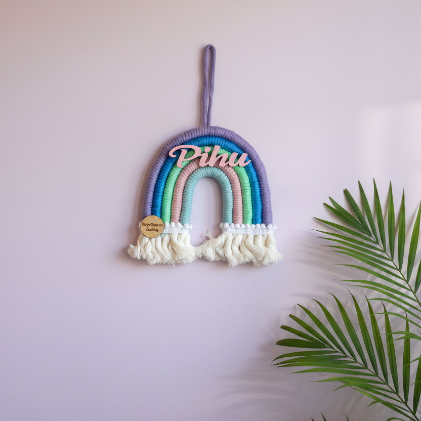 Macrame Nameboard - 5 Layer Mini Rainbow