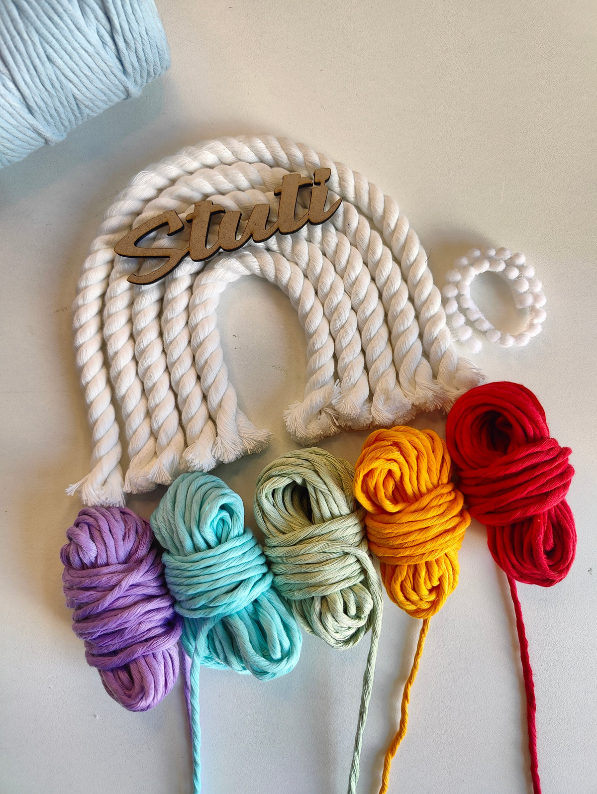DIY Kit - 5 layers Macrame Rainbow Nameplate