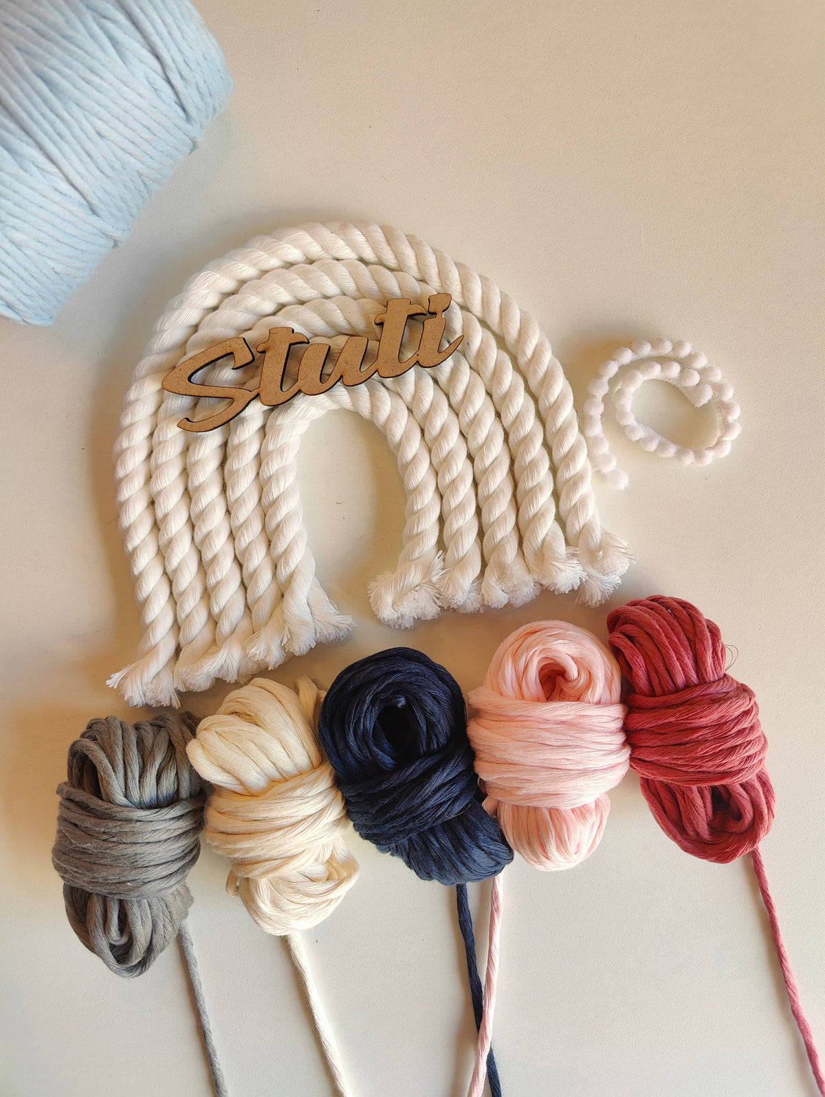 DIY Kit - 5 layers Macrame Rainbow Nameplate