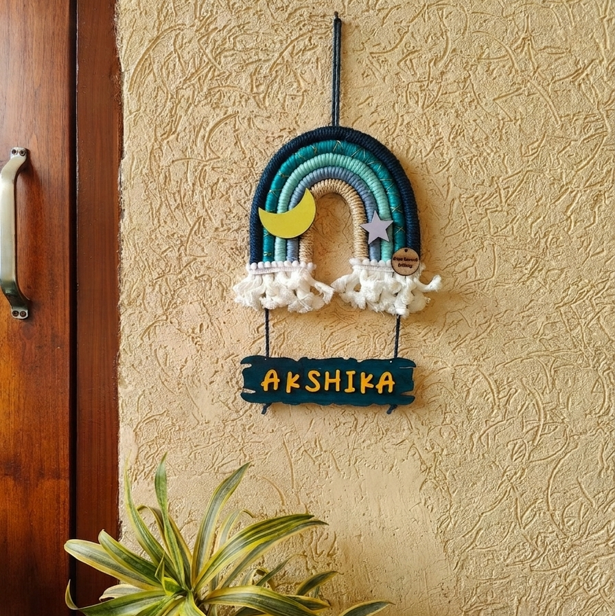Macrame Nameboard - 5 Layer Mini Rainbow
