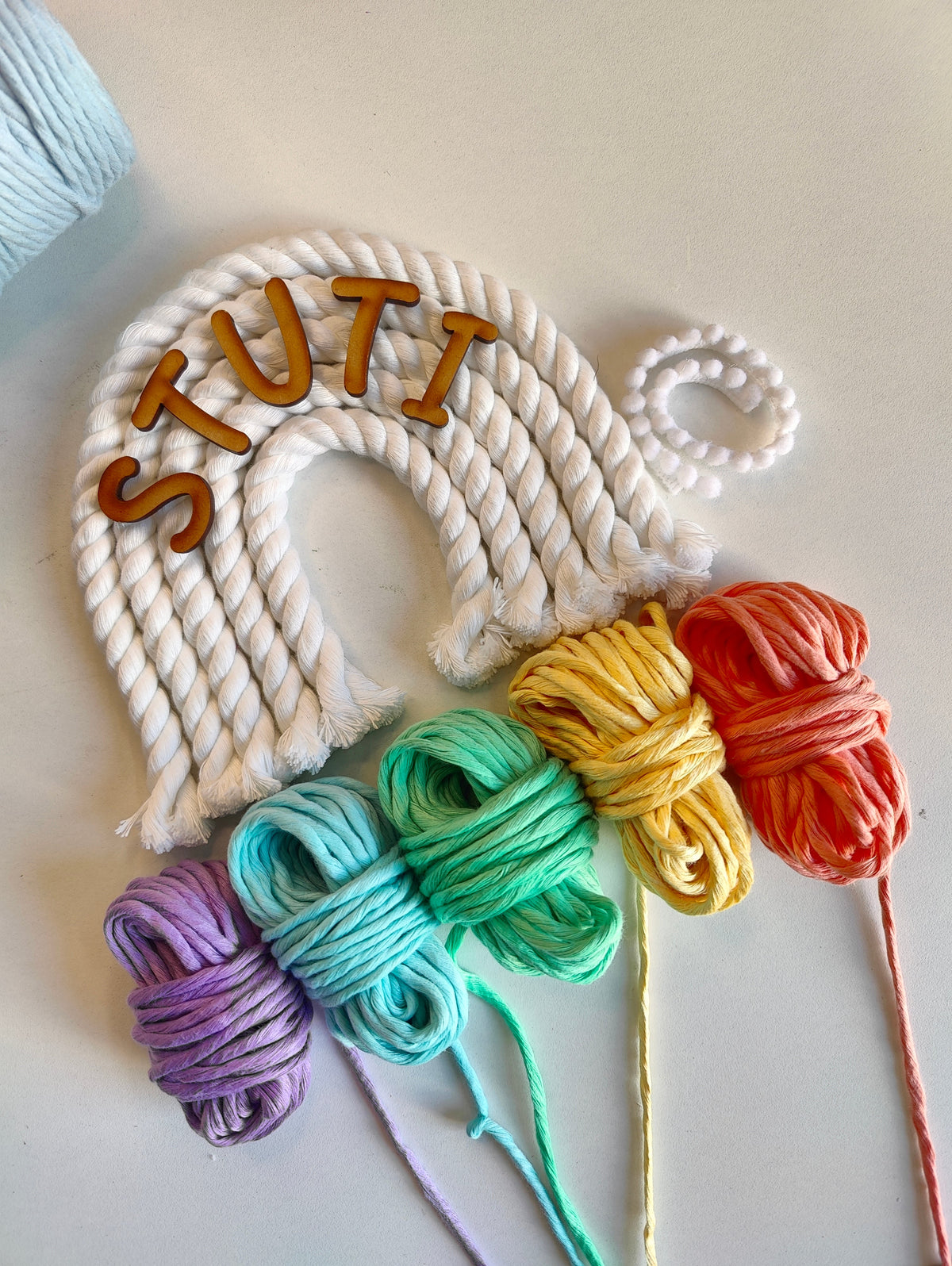 DIY Kit - 5 layers Macrame Rainbow Nameplate