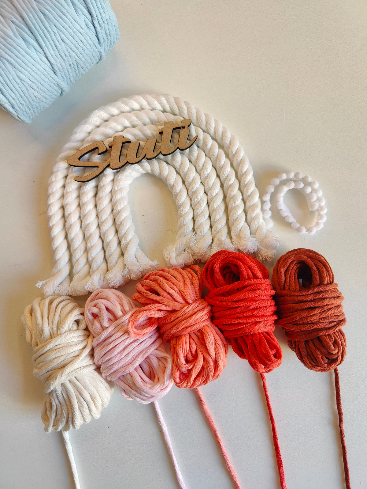 DIY Kit - 5 layers Macrame Rainbow Nameplate