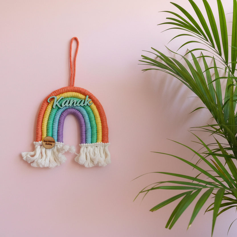 Macrame Nameboard - 5 Layer Mini Rainbow