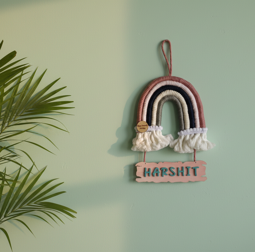 Macrame Nameboard - 5 Layer Mini Rainbow