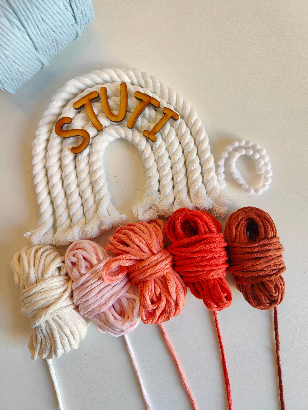 DIY Kit - 5 layers Macrame Rainbow Nameplate