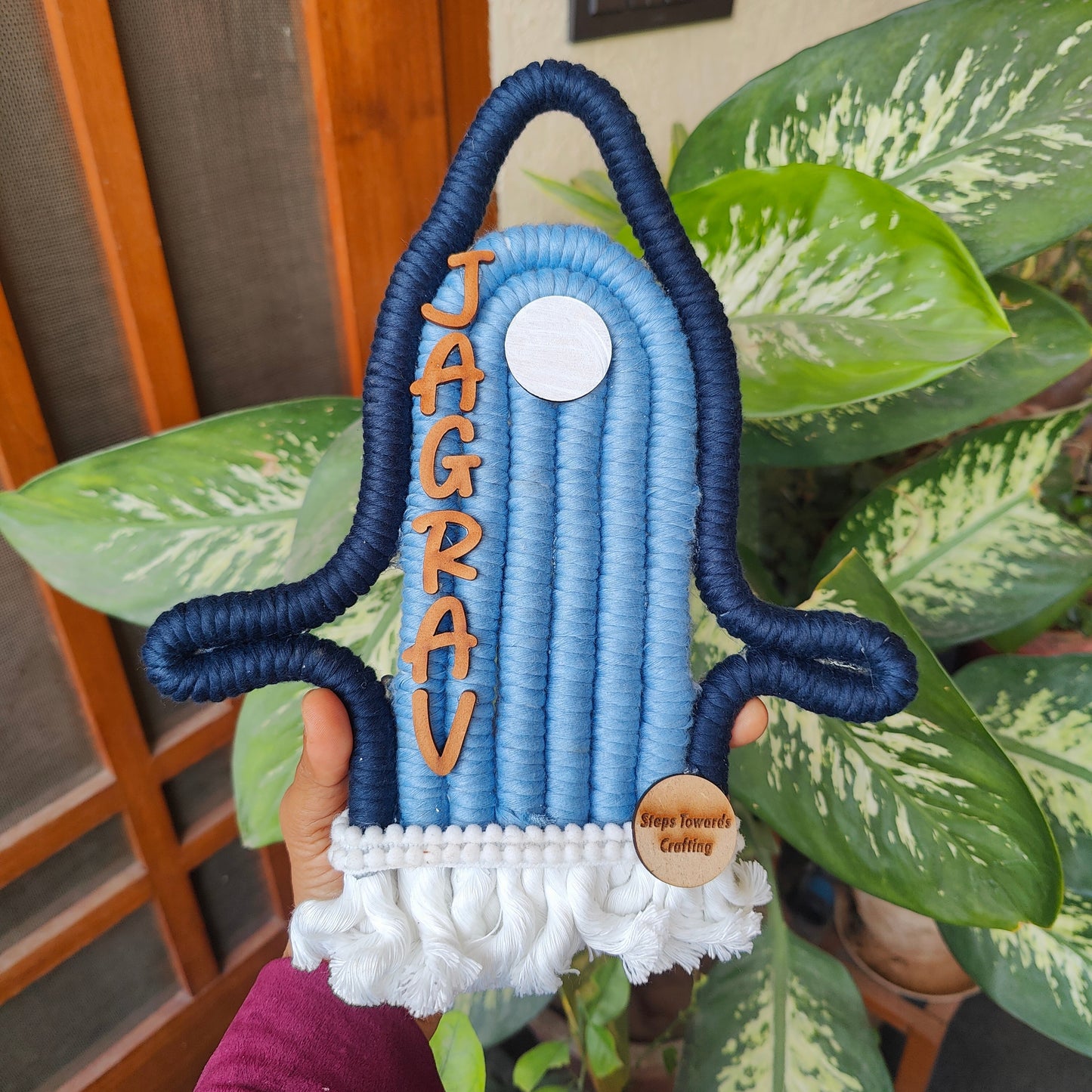 Macrame - Rocket Shaped Nameplate