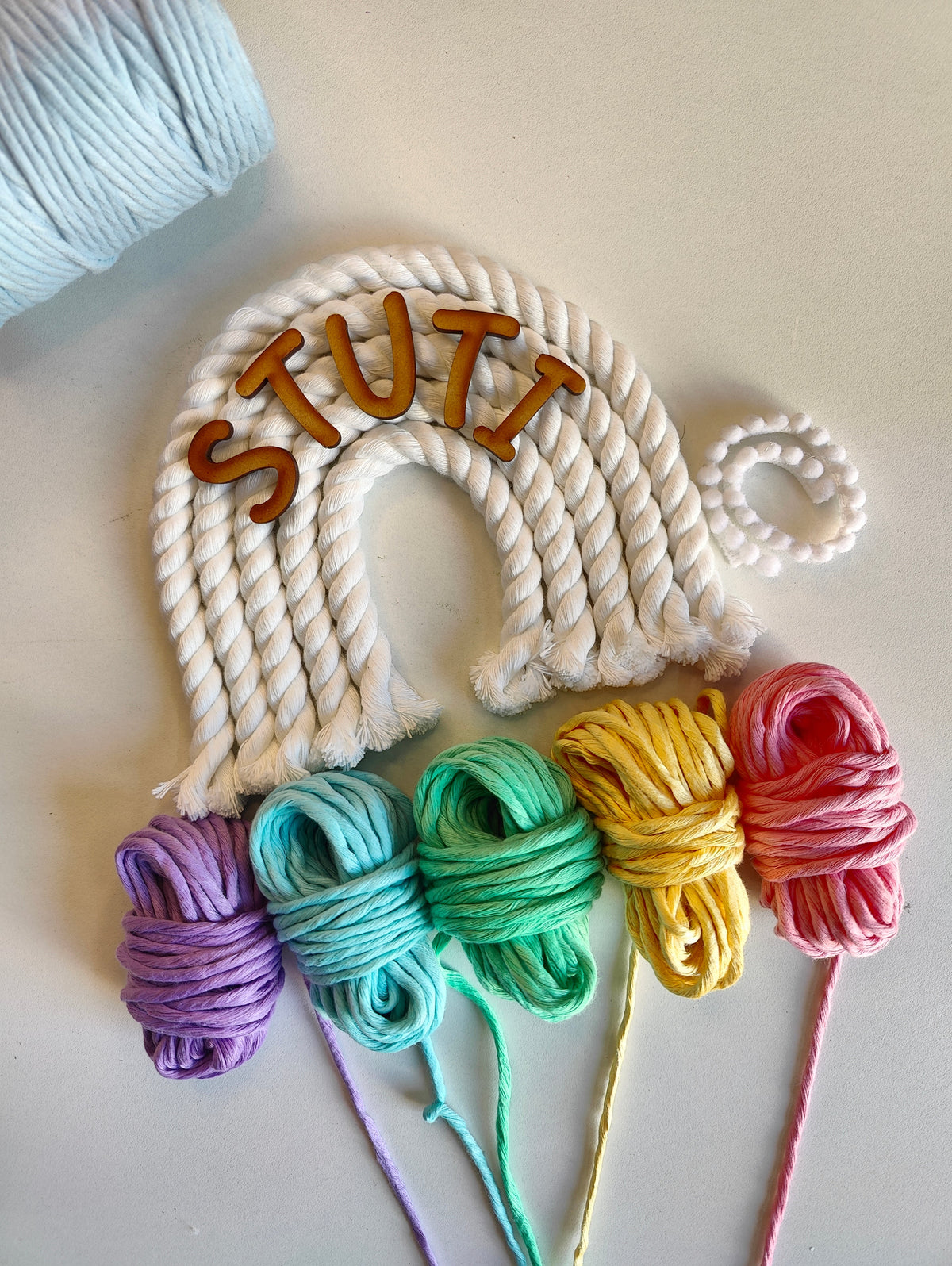 DIY Kit - 5 layers Macrame Rainbow Nameplate