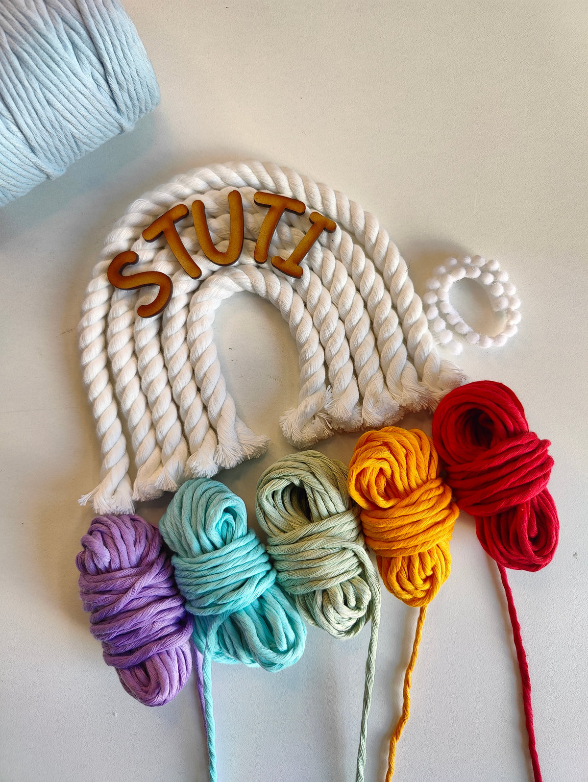 DIY Kit - 5 layers Macrame Rainbow Nameplate