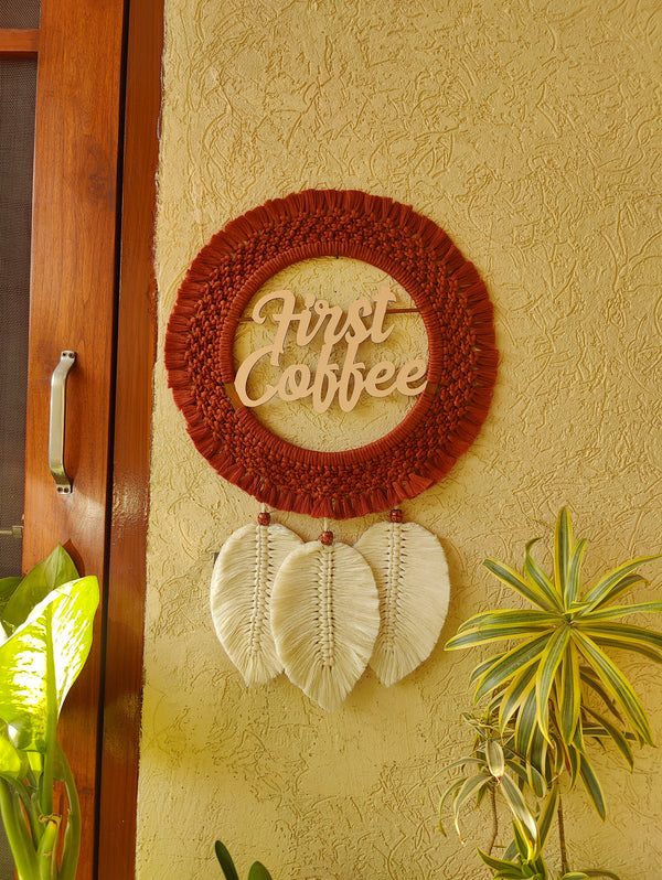 Macrame - Nameplate with Sq knot and leaves