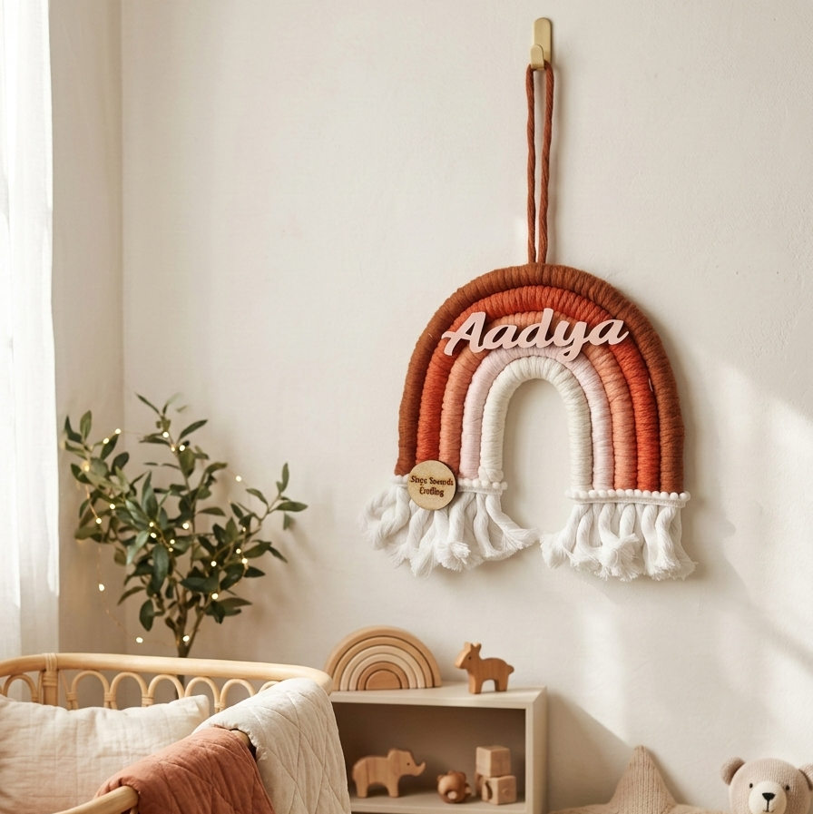 Macrame Nameboard - 5 Layer Mini Rainbow