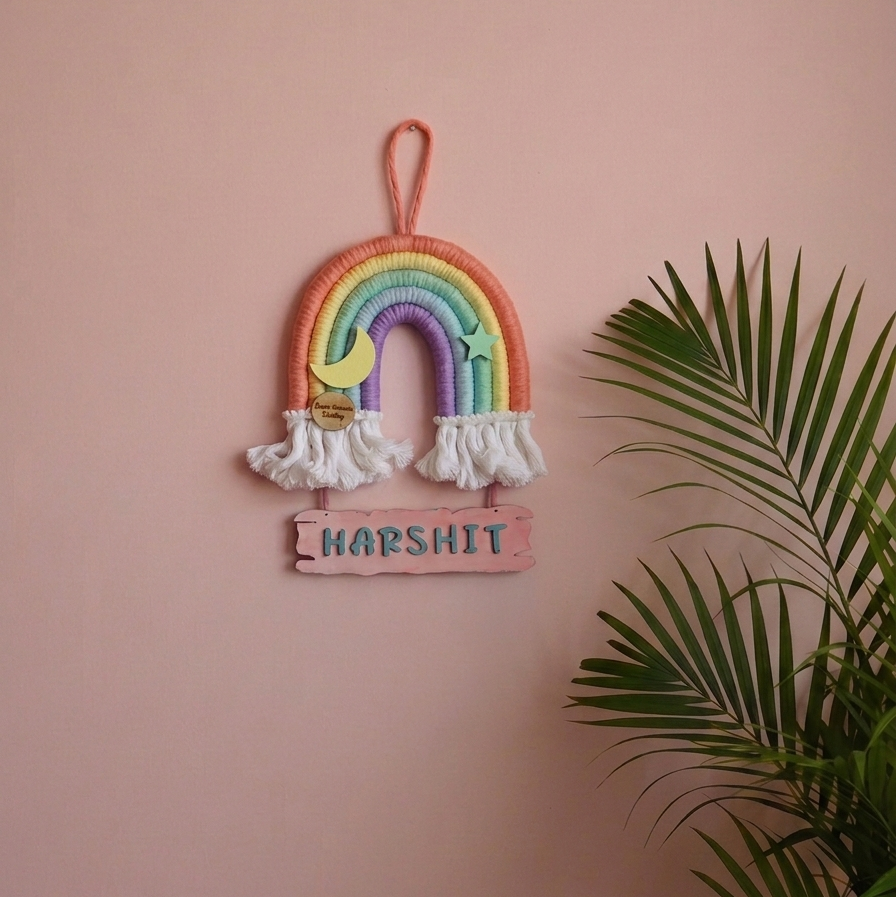 Macrame Nameboard - 5 Layer Mini Rainbow