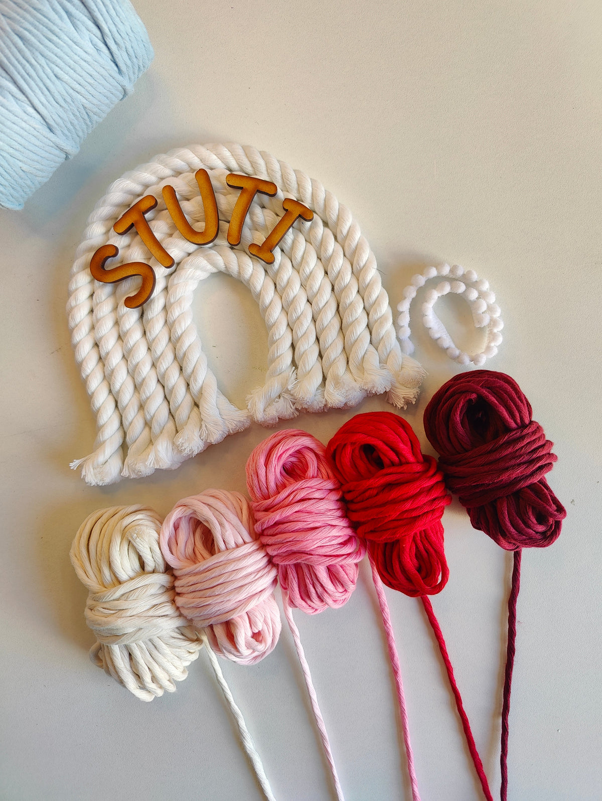DIY Kit - 5 layers Macrame Rainbow Nameplate