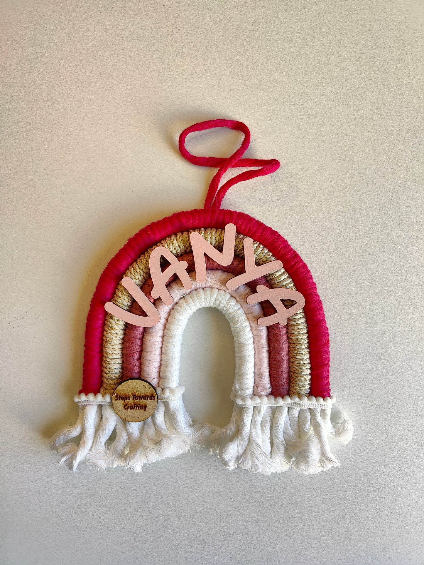 Macrame Nameboard - 5 Layer Mini Rainbow