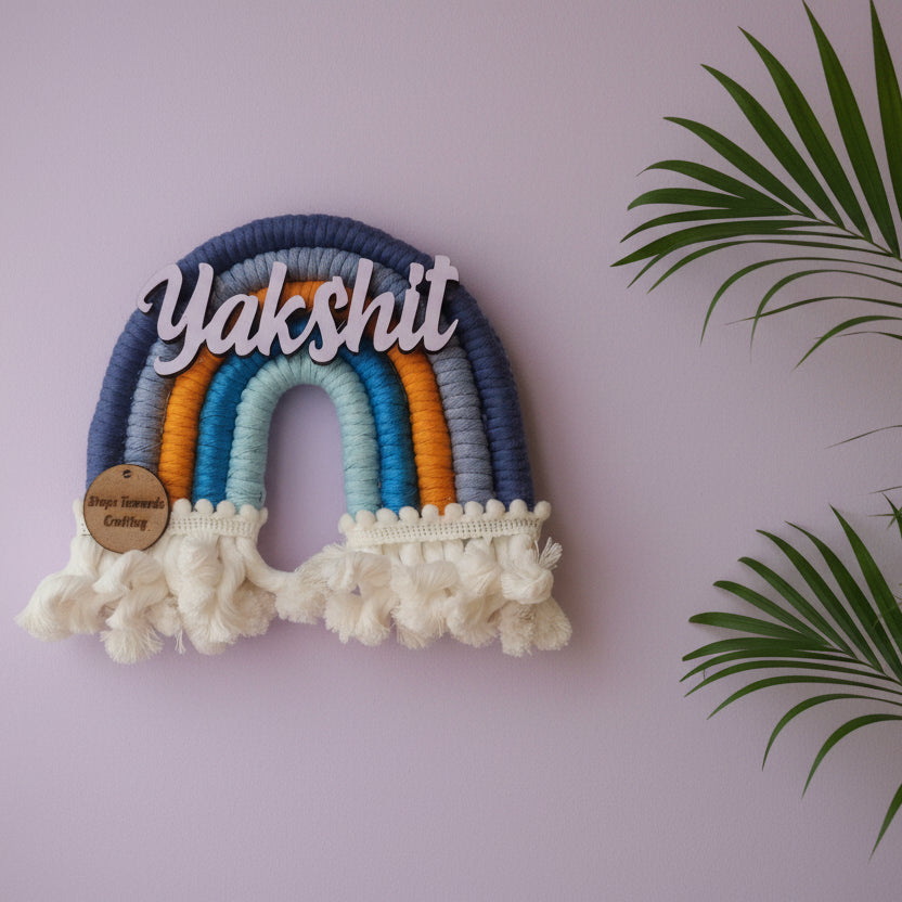 Macrame Nameboard - 5 Layer Mini Rainbow