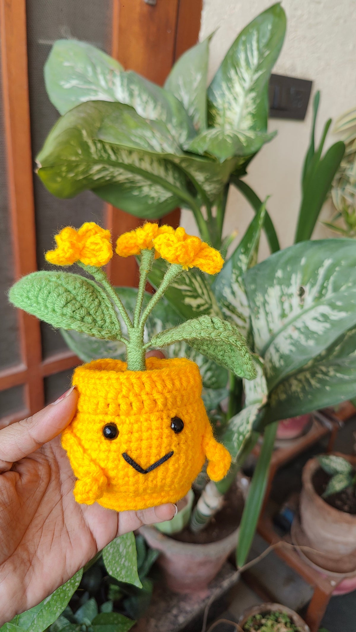 Crochet Flower Pot - Small Daisy Bunch