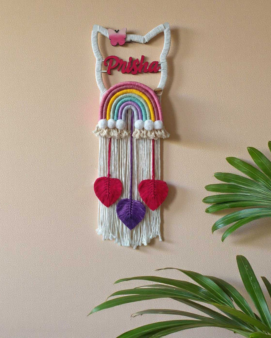 Macrame - Kids Nameplate Kitty Shape