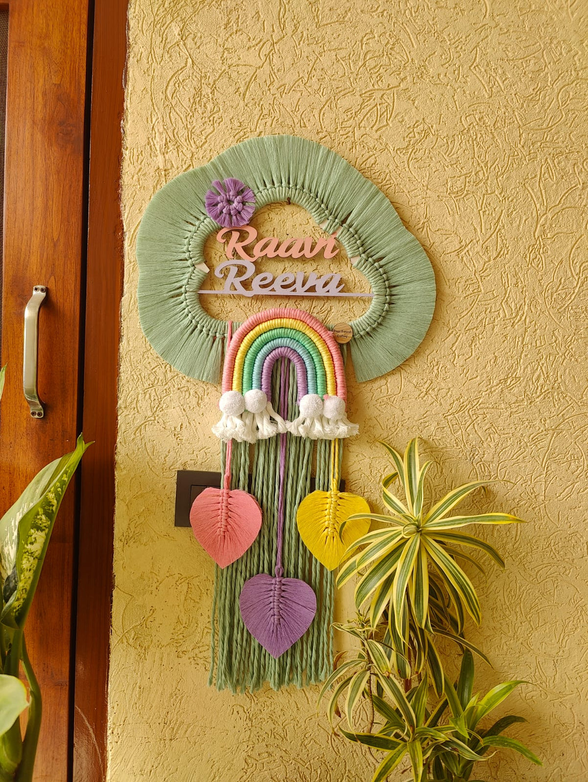 Macrame - Kids Name Plate Circle Shape