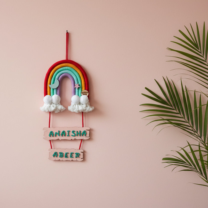 Macrame Nameboard - 5 Layer Mini Rainbow