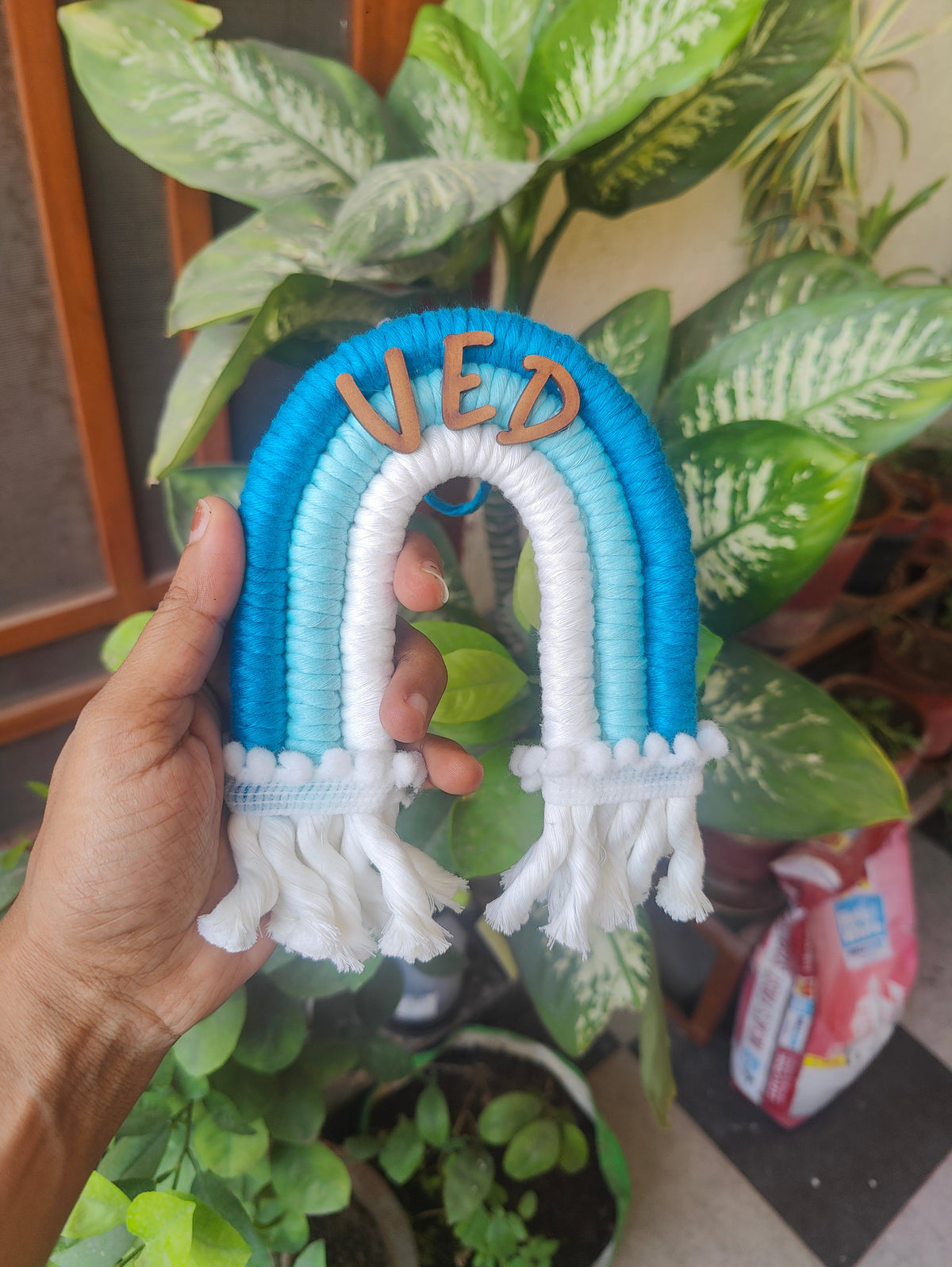 Macrame Nameboard - 3 Layer Mini Rainbow